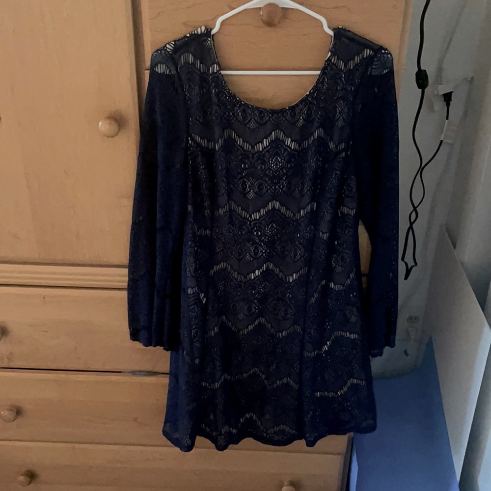 Navy Blue Lace Dress